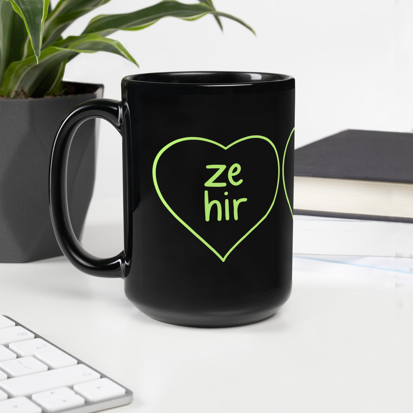 Ze/Hir Black Mug
