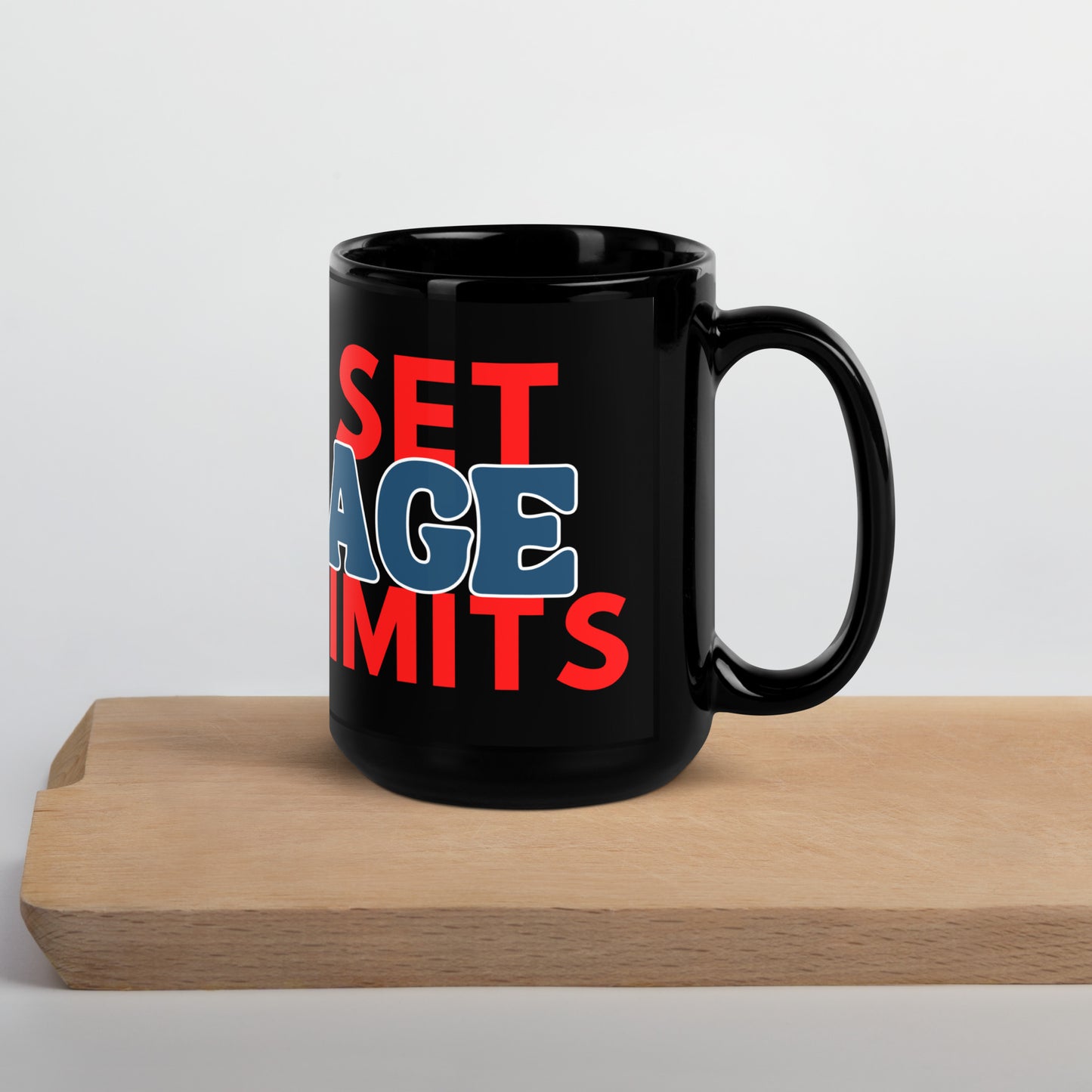 Set Age Limits Black Glossy Mug