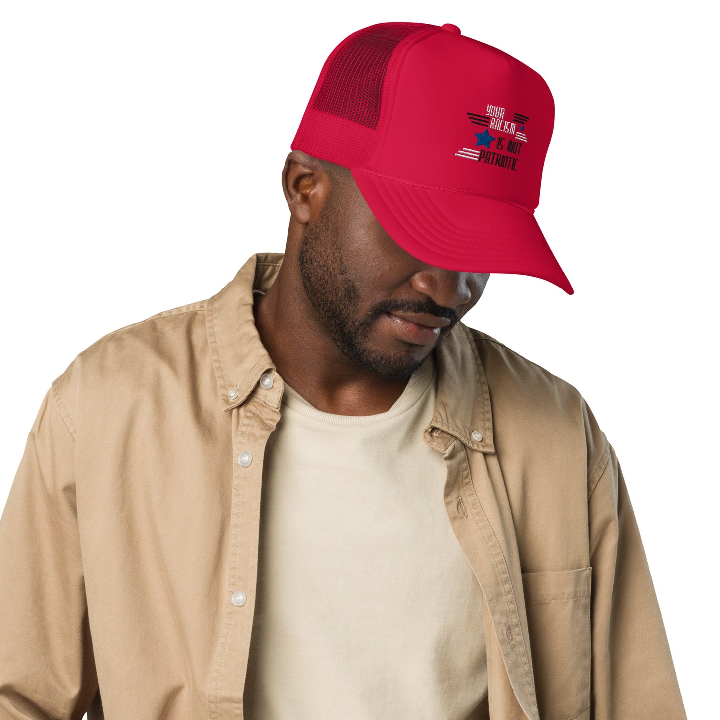 Your Racism Is Not Patriotic trucker hat