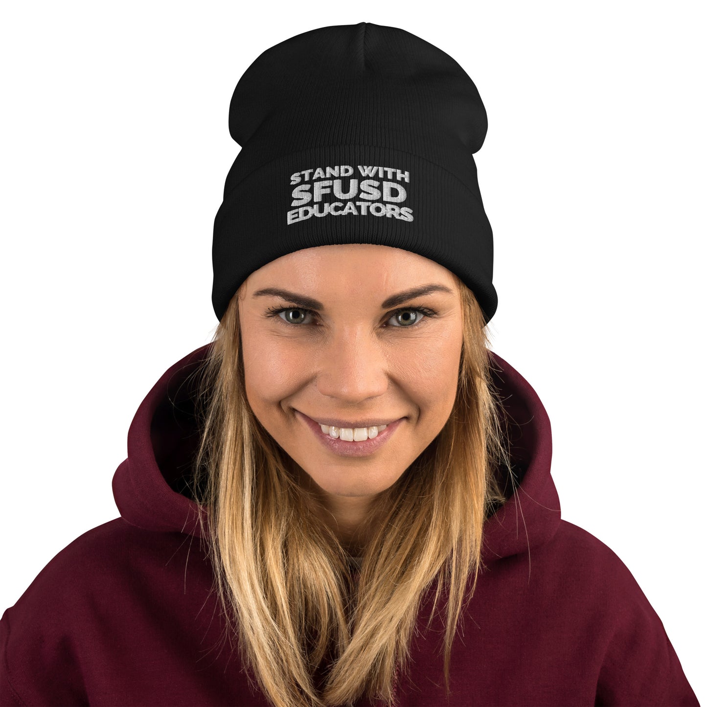 Stand with SFUSD Educators Embroidered Beanie