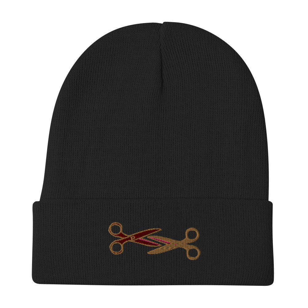 Scissoring Embroidered Beanie