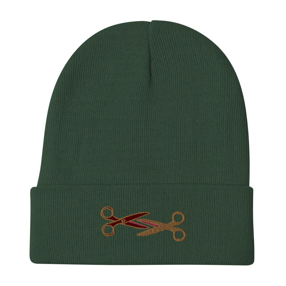 Scissoring Embroidered Beanie
