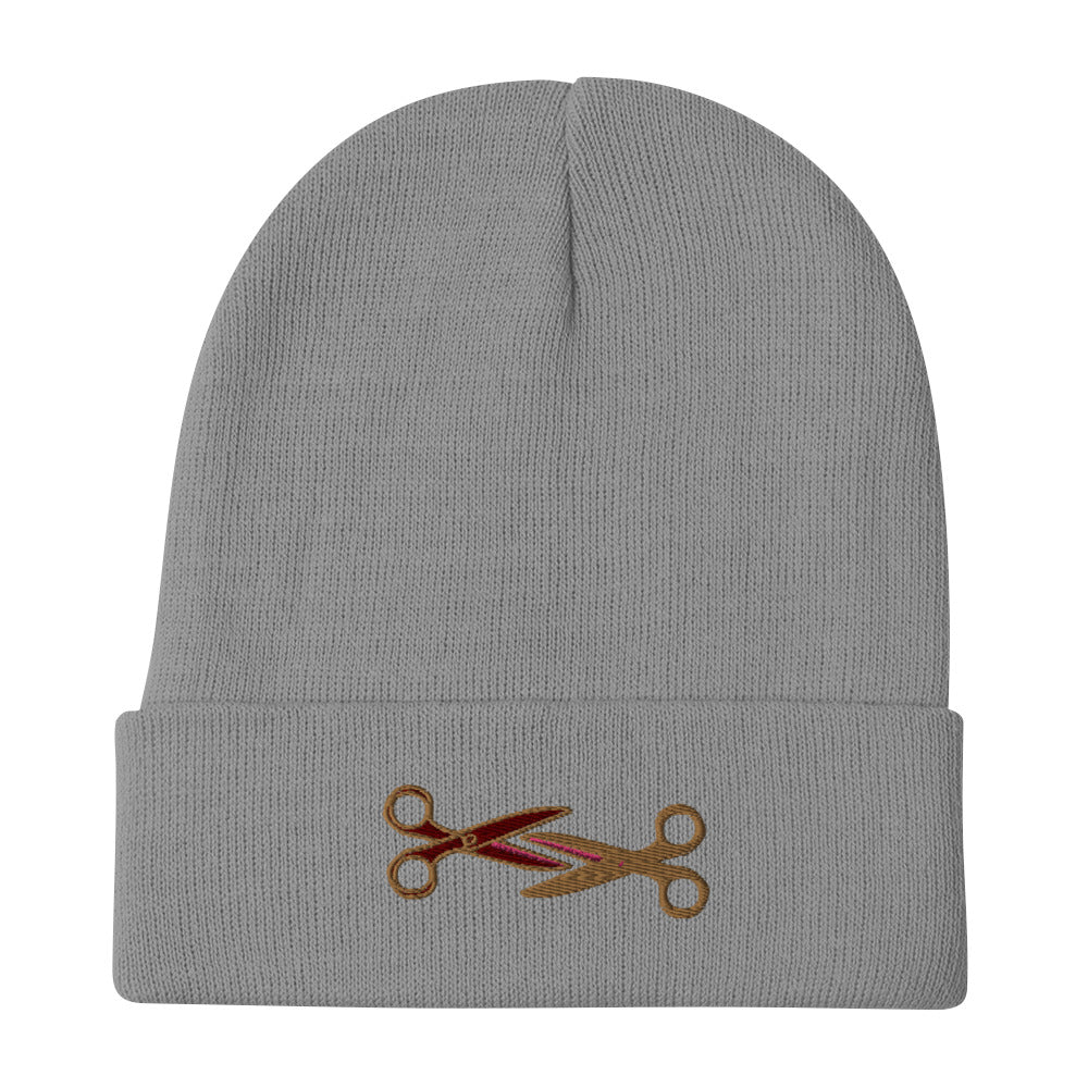 Scissoring Embroidered Beanie