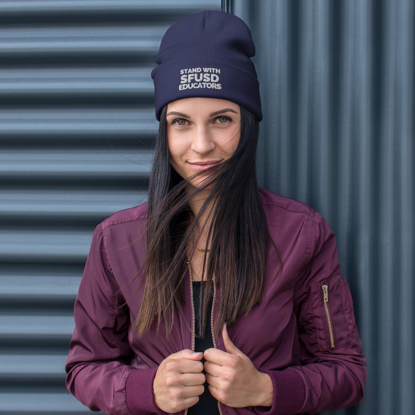Stand with SFUSD Educators Embroidered Beanie