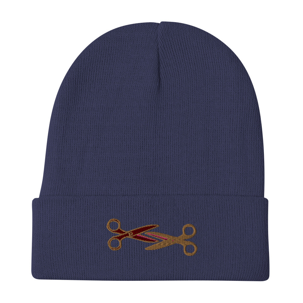 Scissoring Embroidered Beanie