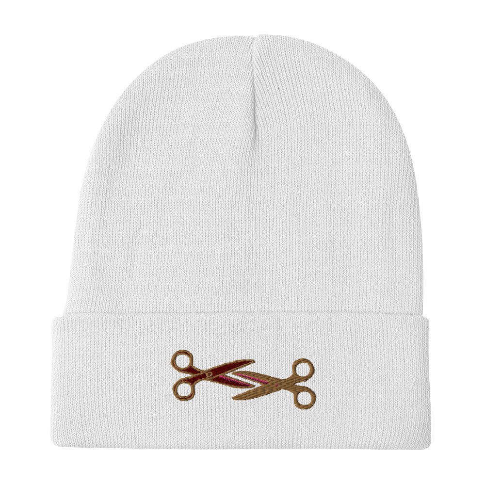 Scissoring Embroidered Beanie