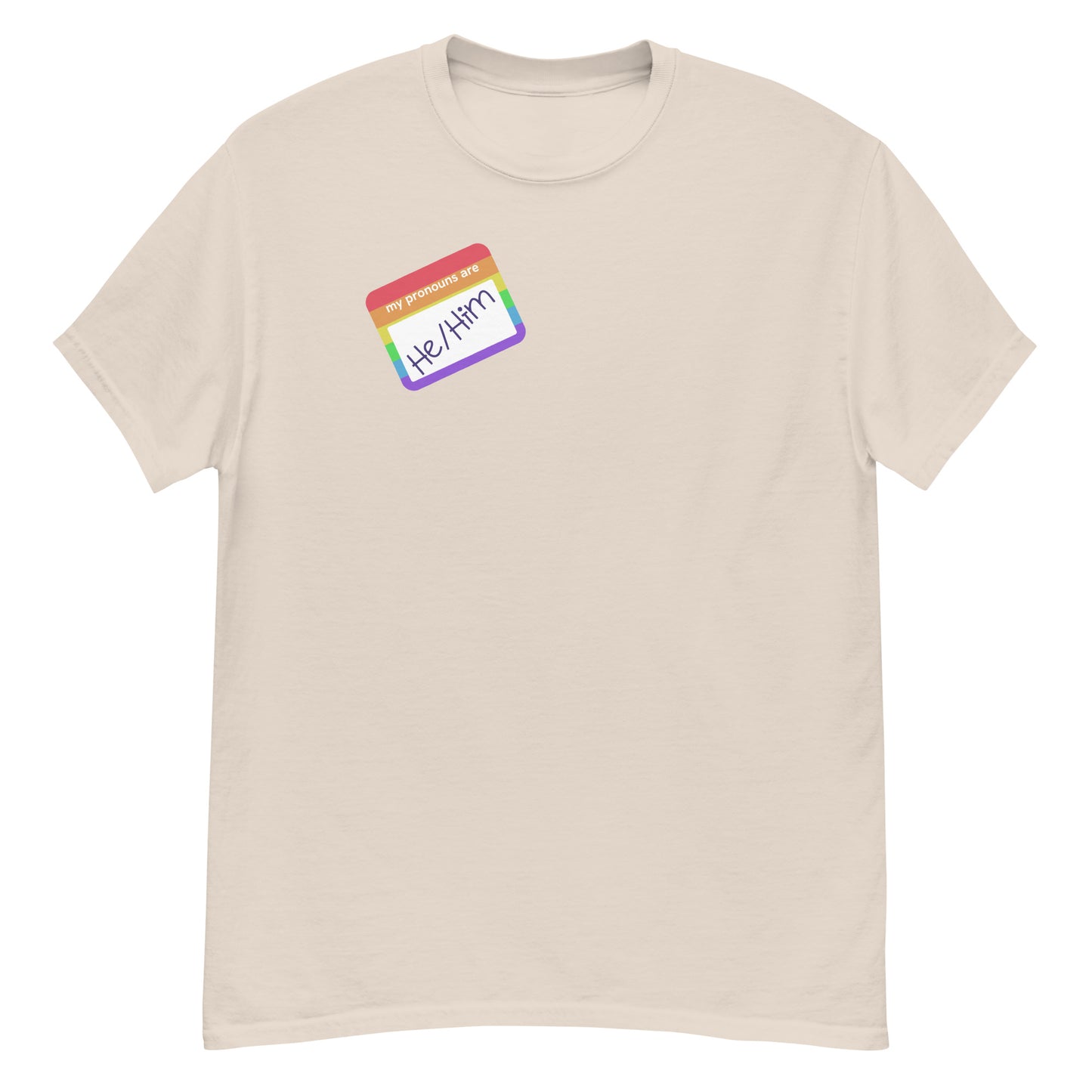 He/Him Rainbow Men's classic tee