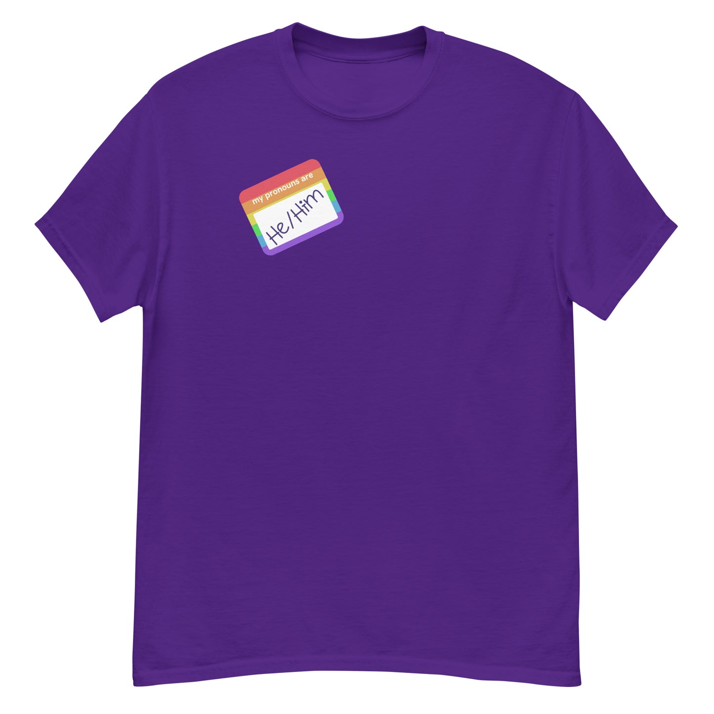 He/Him Rainbow Men's classic tee