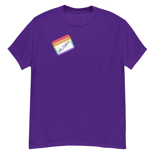He/Him Rainbow Men's classic tee