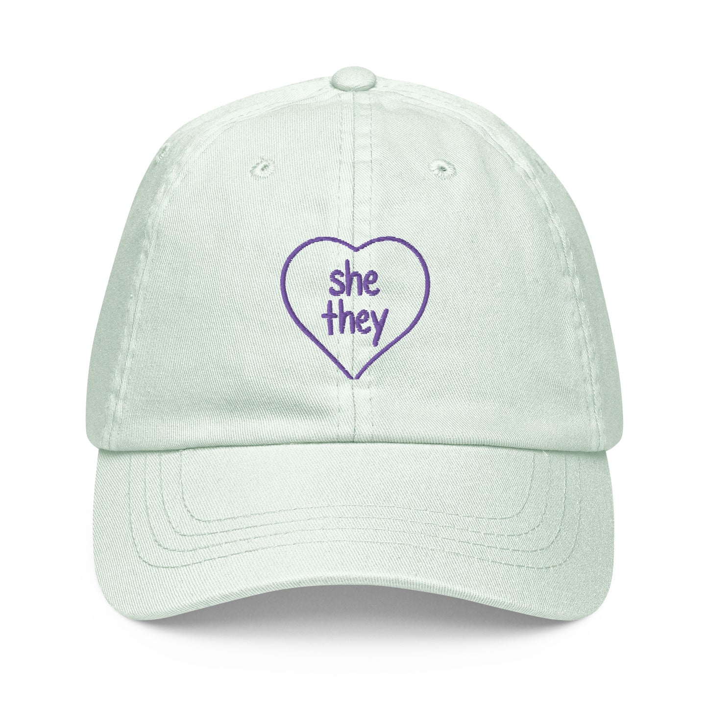 She/They Pastel Baseball Hat