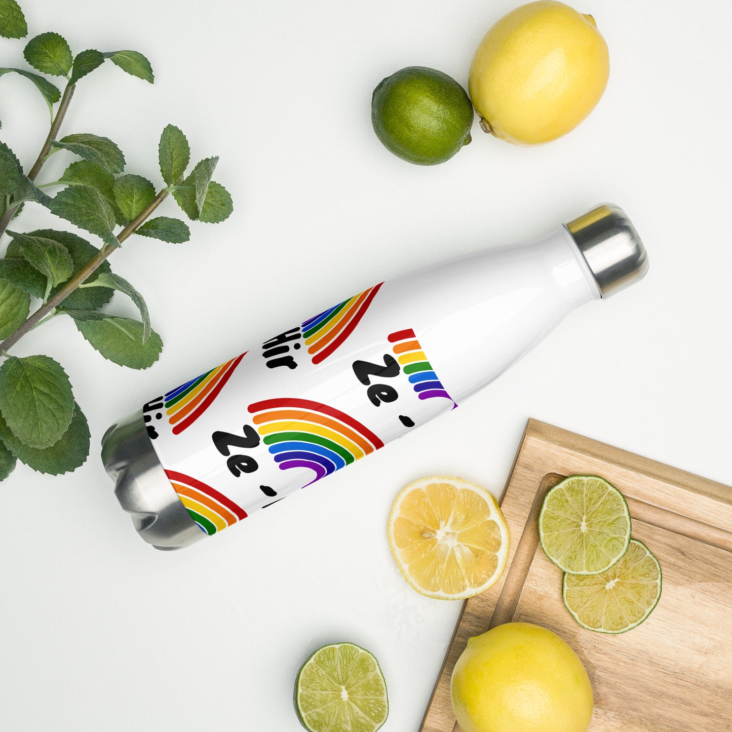 Ze/Hir Water Bottle - Rainbow