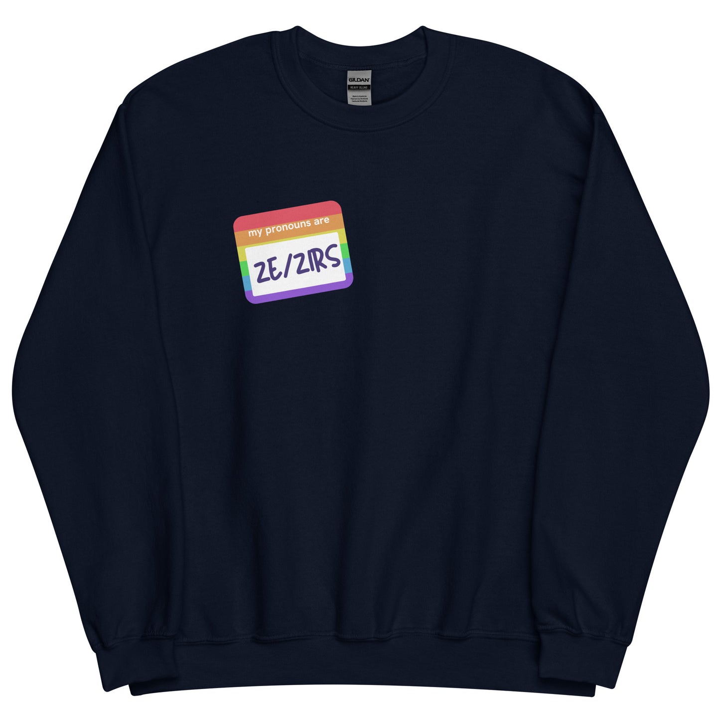 Ze/Zirs Name Tag Sweatshirt (Rainbow)