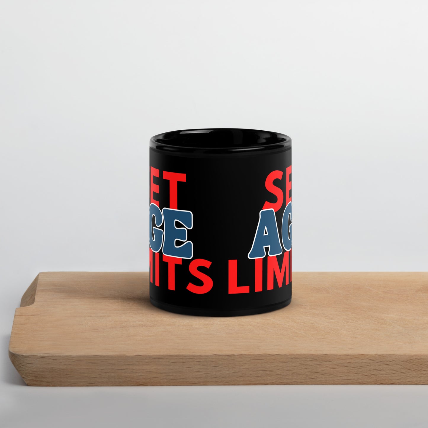 Set Age Limits Black Glossy Mug