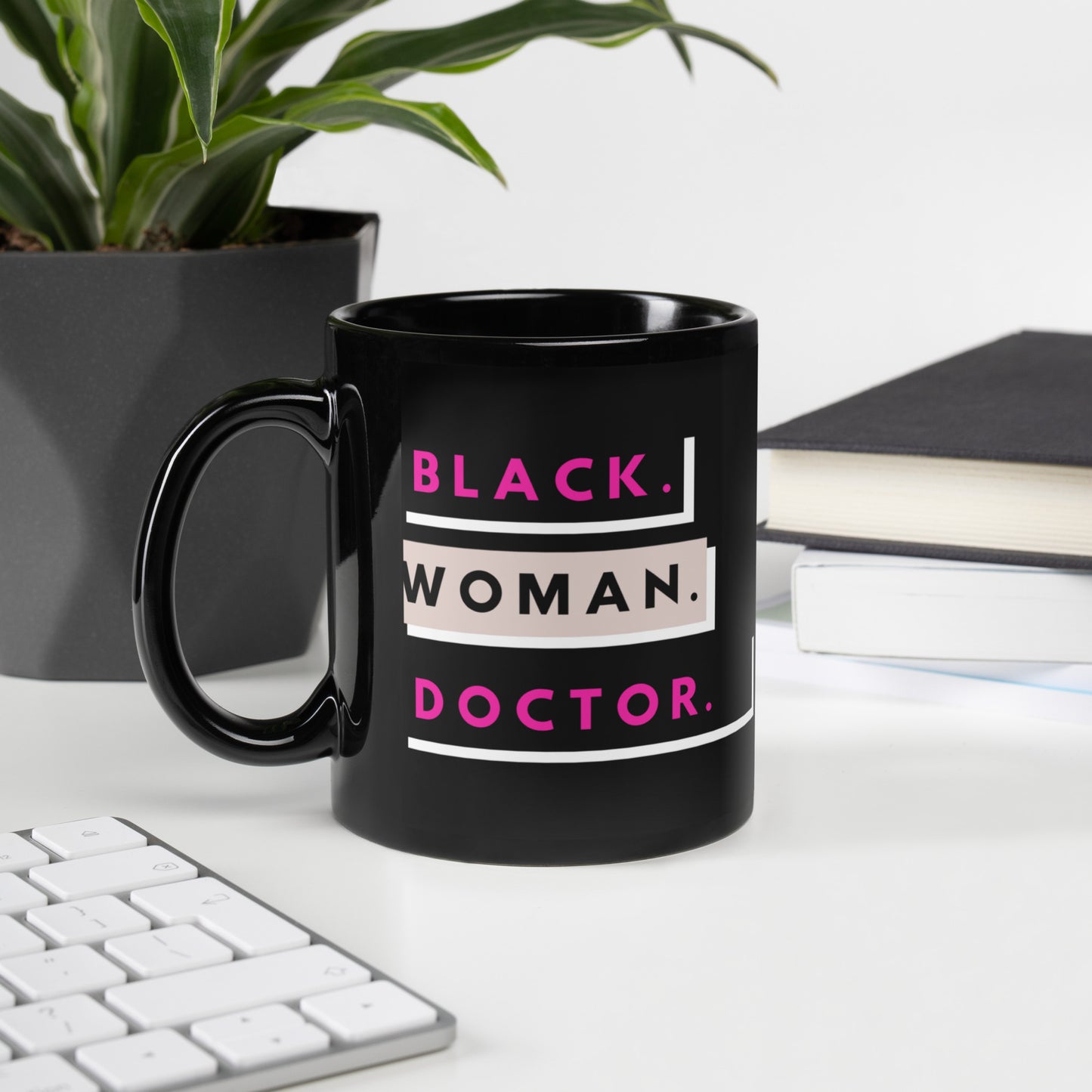Black Woman Doctor Black Mug