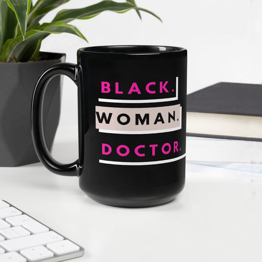 Black Woman Doctor Black Mug