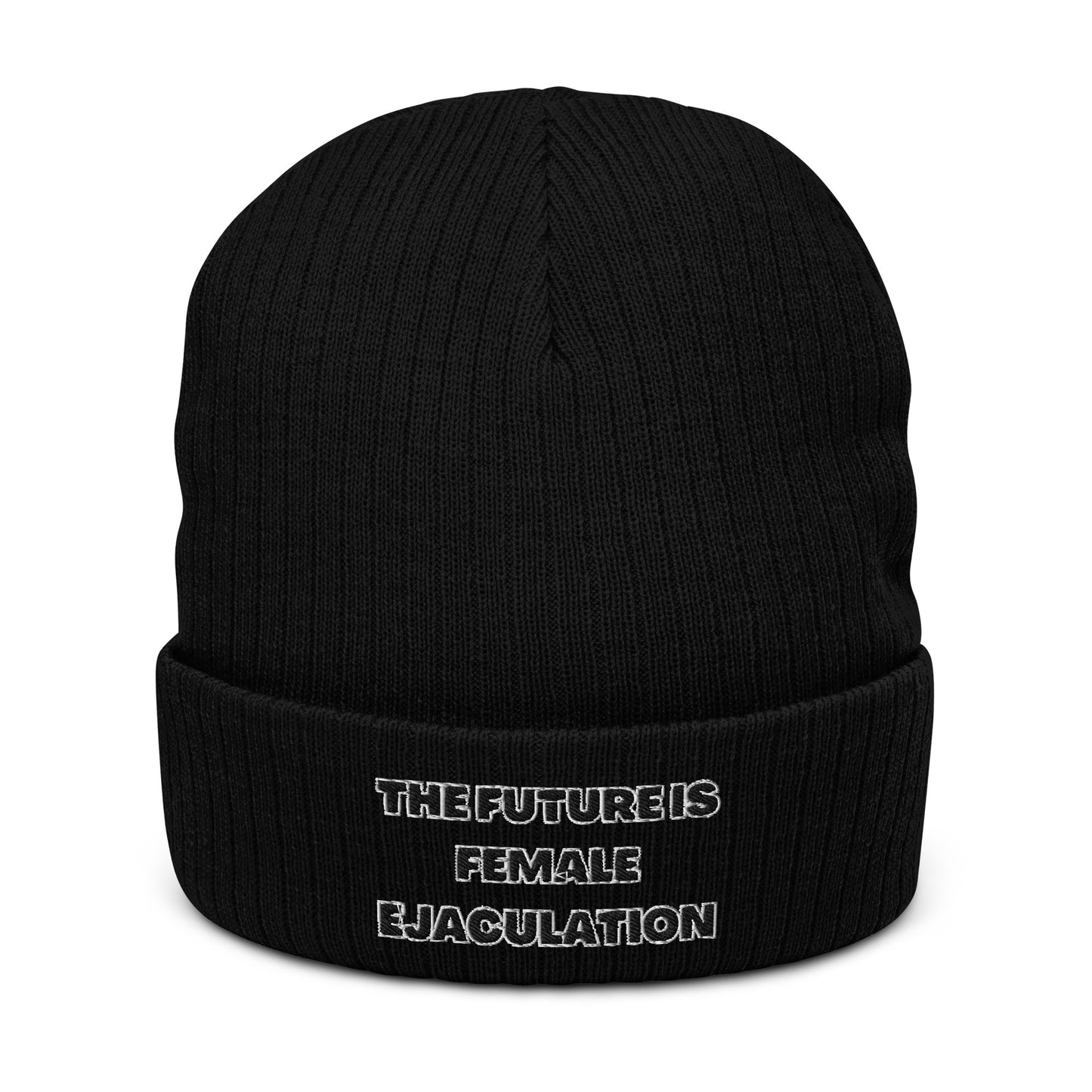 Future Is Female Ejaculation Ribbed Knit Beanie