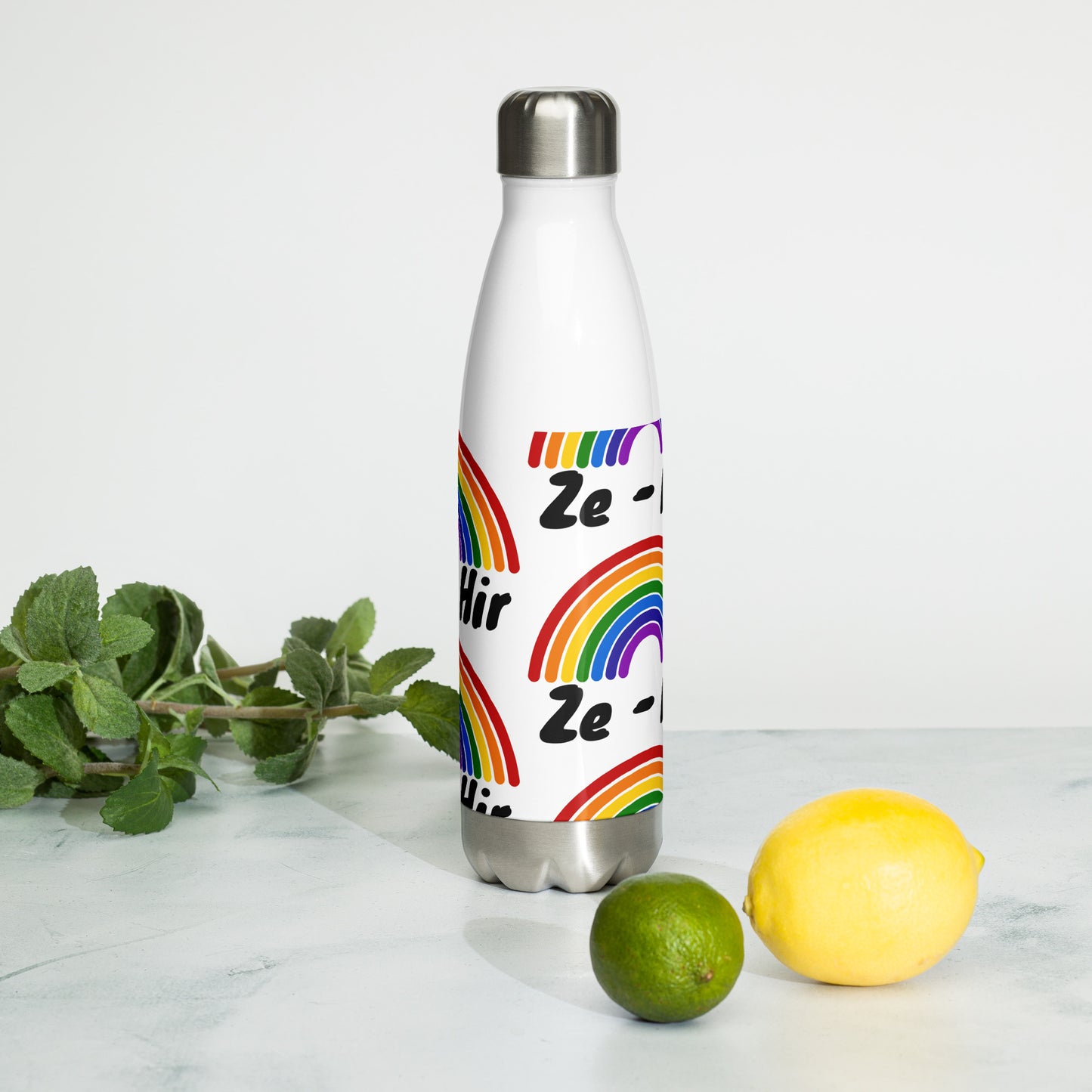 Ze/Hir Water Bottle - Rainbow